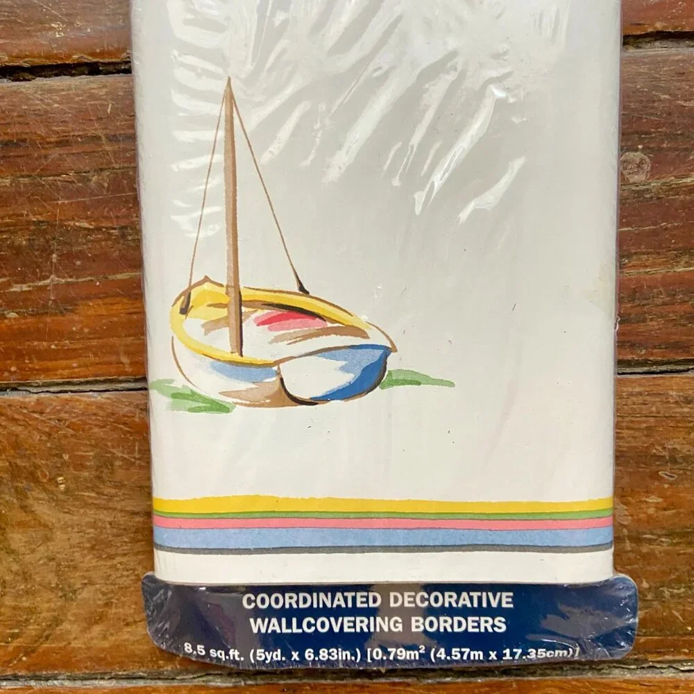 Vintage 1 Roll RALPH LAUREN Seacliff Sky Wallpaper Border 6.83